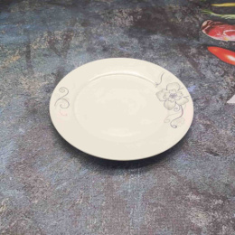 Тарелка фарфоровая мелкая 200мм с узором Цветок Радужный Дом РД85172