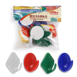 Крючки пластиковые набор 10шт. на самоклеящейся основе Мозаика Idea М2232