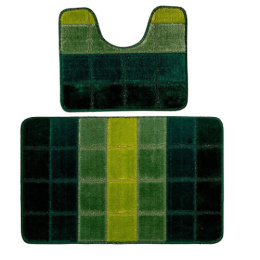 Комплект ковриков напольных для ванной и туалета на латекс. основе Comfort Quadro 2пр. 50х 80см/40х50см, 10мм, зеленый DKTX DTX.CMQ.2.50/80-GR