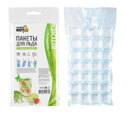 Пакеты для льда 196 ячеек (7 листов х 28 ячеек) с гидроклапаном, 25мкм, ПВД Рыжий кот 310990