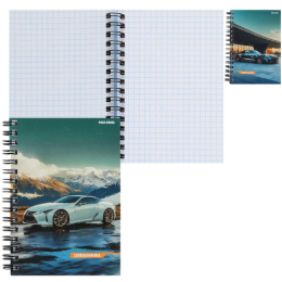 Книжка записная А6 120 листов Шикарные автомобили 7, гребень 3К120-3024