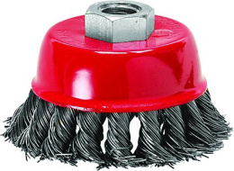 Крацовка для угловой шлифовальной машины  65мм, М14 (чашка) из крученой проволоки Matrix 74620
