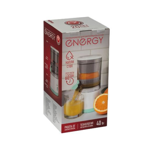 Соковыжималка электрическая  40Вт, EN-227USB, для цитрусовых, белый Energy 109286