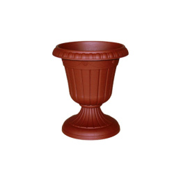 Вазон для цветов пластиковый Валенсия на высокой ножке 3,5л коричневый Ар-Пласт 07062