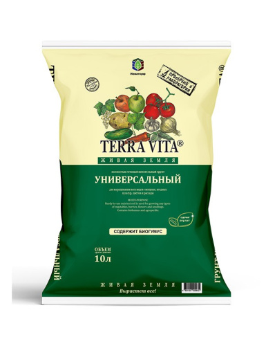Грунт универсальный  10л Живая Земля Terra Vita
