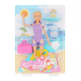 Кукла 29 см Пляжный отдых, с аксессуарами 5 предметов, на блистере Defa Lucy 8471 violet
