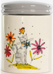 Банка для сыпучих керамическая (доломит) 730мл Серый кот, в п/у Elrington 208-07011