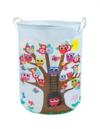 Корзина для игрушек текстильная 350х350х450мм Совы, с ручками, в пакете Наша Игрушка zxl2019061101-29