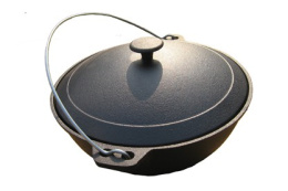 Казан чугунный  8л  с крышкой и металлической дужкой Myron cook МС0082