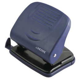 Дырокол  30 листов Devente Stripe, пластиковый, с линейкой, синий 4020342