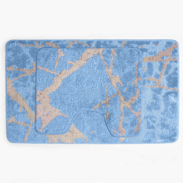 Комплект ковриков напольных для ванной и туалета на латекс. основе Classic Color 2пр. 60х100см/60х50см толщина 11мм, голубой Aqua-Prime 2014