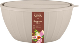 Салатник пластиковый Vanilla 1,7л с крышкой латте Sugar&Spice SE186611005