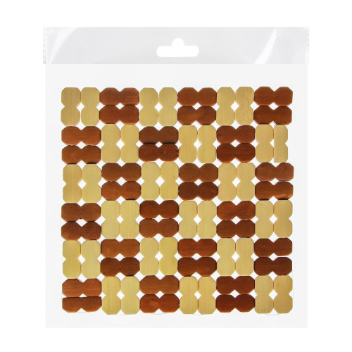 Подставка под горячее бамбуковая квадратная 19х19см Клетка 888-028