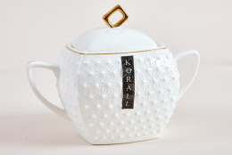 Сахарница керамическая квадратная 500мл Снежная королева Коралл CS932511-A