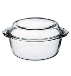 Кастрюля стеклянная жаропрочная круглая 2,0л, в коробке Borcam 59003 GB