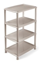 Этажерка четырехсекционная пластиковая Джета универсальная 44х31х77см коричнево-серый Martika С742КСЕР