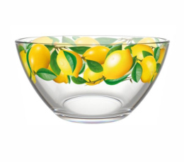 Салатник стеклянный большой 190мм/1,5л Лимоны круговая Декостек 326/1-Д
