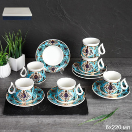 Набор чайный керамический 12 предметов 220мл восточная форма, в п/у QN22/748404