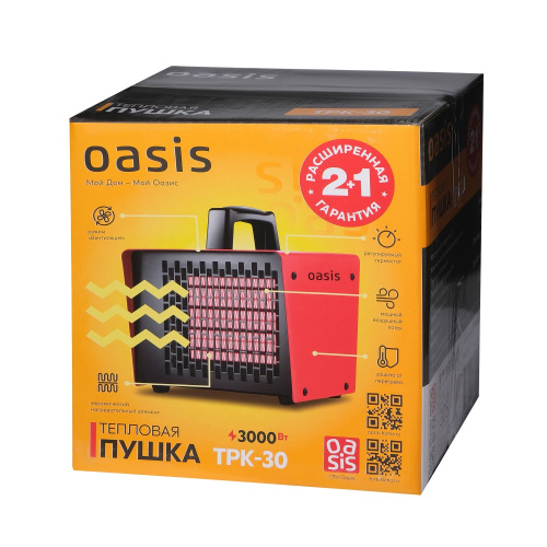 Пушка тепловая электрическая 3000Вт TPK-30 квадратная Oasis