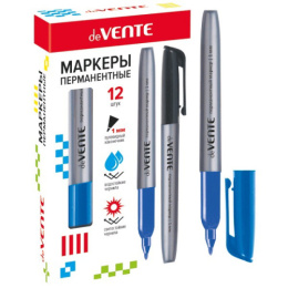 Маркер перманентный синий Devente, пулевидный, 1мм, с клипом 5043801