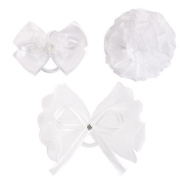 Бант для волос Monte Vita на резинке, белый ассорти, 8х10см/10х12см/8см 457117
