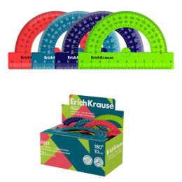 Транспортир 180 10см ErichKrause Reef, ассорти 63196