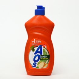 Средство для мытья посуды AOS 450мл/500г лайм-имбирь