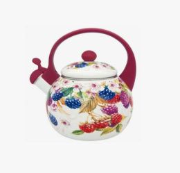 Чайник эмалированный со свистком 2,0л с пластик. ручкой Ягодный бум Appetite FT7-BB