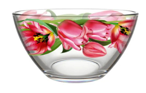 Салатник стеклянный средний 160мм/700мл Тюльпаны Декостек 425/1-Д