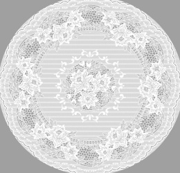 Салфетка виниловая круглая d-38см Лейс, белый Grace LO-1006U