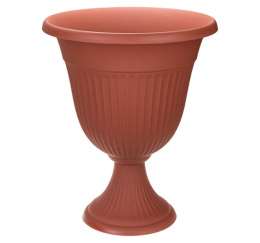 Вазон для цветов пластиковый Ливия высокий на ножке 12,6л d-35см h-43см терракотовый Idea М3203