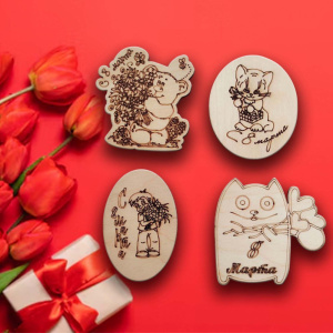 Магнит экошпон 8 Марта 10х10х0,3см ДомВуд Ф388