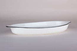 Блюдо фарфоровое овальное с ручками 355х200х35мм/700мл Sugar Коралл YJQSW10