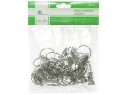 Зажимы для штор металлические набор  25шт. с кольцом d-28мм Мирхозторг 2341