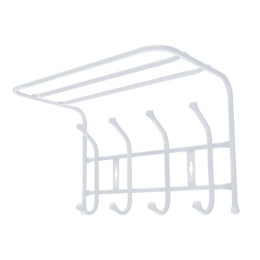 Вешалка настенная металлическая с полкой 4 крючка 40,5х26,5х24,5см, матовый серый Nika ВП4М/МС