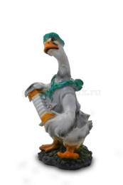 Фигурка садовая гипсовая Гусь с гармошкой 26х48см ГусьДекорЛюкс 11С10