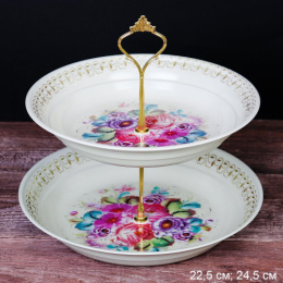 Блюдо 2 яруса металлическое 225мм/245мм SW-45 710969