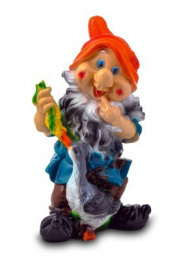 Фигурка садовая гипсовая Гном с гусем 26х48см ГусьДекорЛюкс 2С24