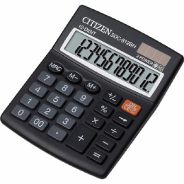 Калькулятор Citizen 12 разрядов, 124х102х25мм SDC-812BN / NR 294013