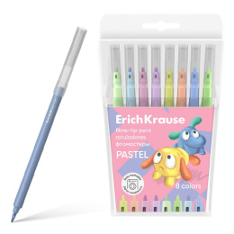 Фломастеры  8 цветов ErichKrause Jolly Friends Pastel Easy Washable 56085