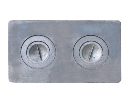 Печная плита чугунная 2 конфорки 58,5х34см малая Балезинский ЛМЗ П2-1