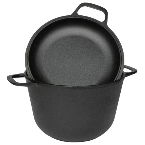 Кастрюля чугунная  4л крышка - сковорода Гардарика 1304-4