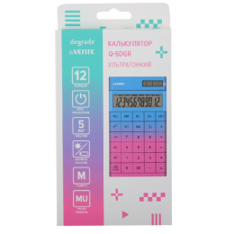 Калькулятор Devente Degrade Q-5DGR 12 разрядов, 100х166х14мм, белый 4031420