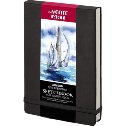 Тетрадь  40 листов А5 скетчбук Artistic Studio Black, акварельная бумага 300г/м2, искусственная кожа 2134328