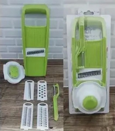 Овощерезка многофункциональная нержавеющая сталь + пластик  4 насадки + держатель, Компакт Мирхозторг 1876