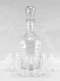 Набор стеклянный  7 предметов (графин - штоф + 6 стопок) Мираж, в п/у Декостек 1230-Г