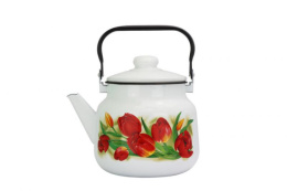 Чайник эмалированный 3,5л с подвижной металл. ручкой с декором Магн Тюльпаны Эмаль Магнитогорск 01-2713/4