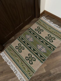 Коврик напольный хлопковый Kilim Usak 60х 90см, зеленый L'Cadesi UK10/11691001