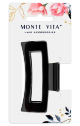 Краб для волос Monte Vita глянцевый черный,  8,5см 457000