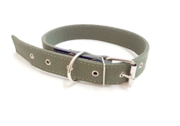 Ошейник для собак №4  3,5х75см двойной брезент, кожаный подпряжник
